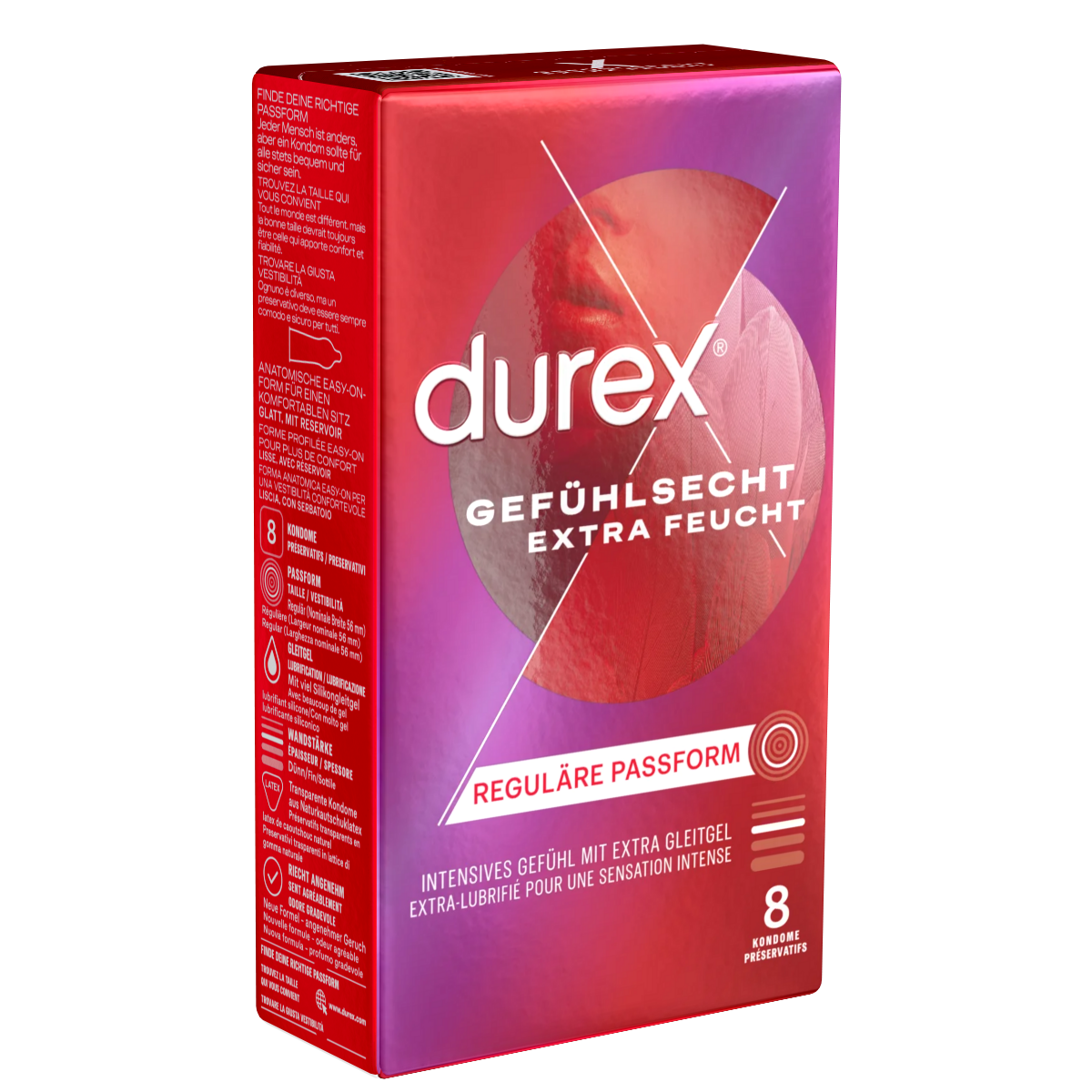 Durex Gefühlsecht Extra Feucht 8 Sensible Kondome aus der