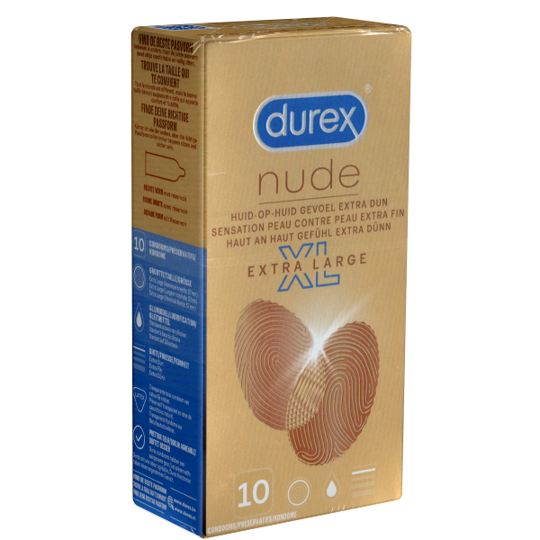 Durex Nude XL 10 ultra dünne und extra große Markenkondome für noch