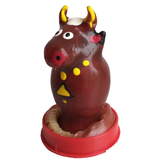 Novelty condom with figure «Bull» 1 piece, hand painted