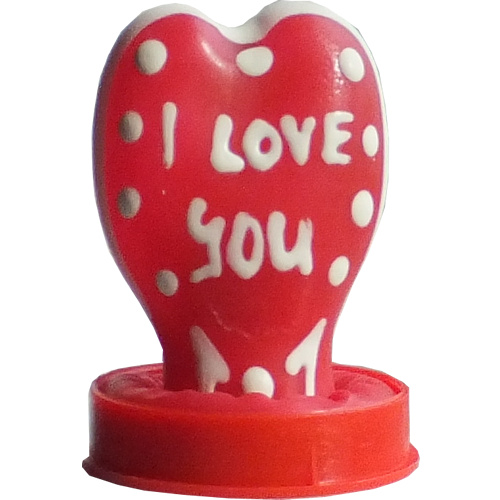 Novelty condom with figure «Heart - I Love You» 1 piece, hand painted - with glowing effect