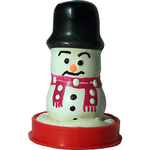 Novelty condom with figure «Snowman» 1 piece, hand painted