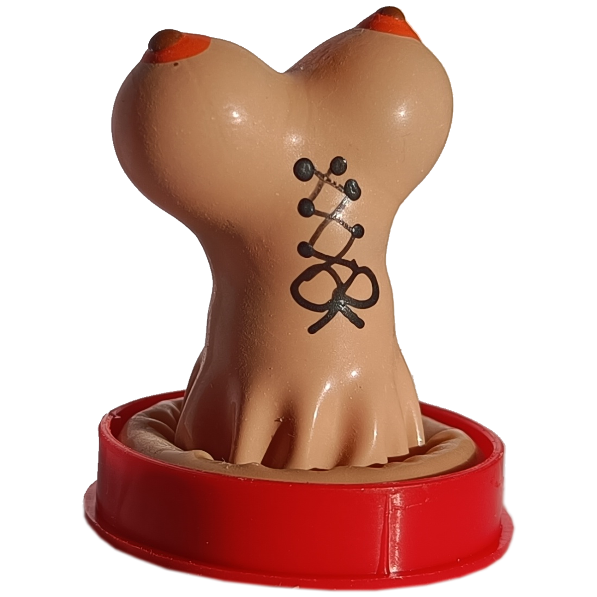 Novelty condom with figure «Breasts» 1 piece, hand painted