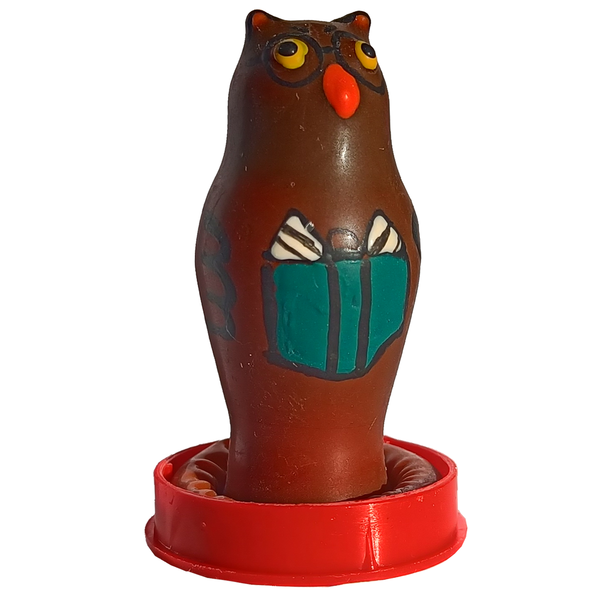 Novelty condom with figure «Book Owl» 1 piece, hand-painted