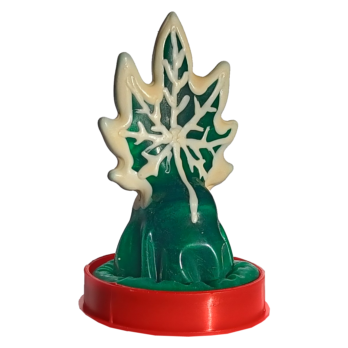 Novelty condom with figure «Cannabis» 1 piece, hand painted, glowing in the dark