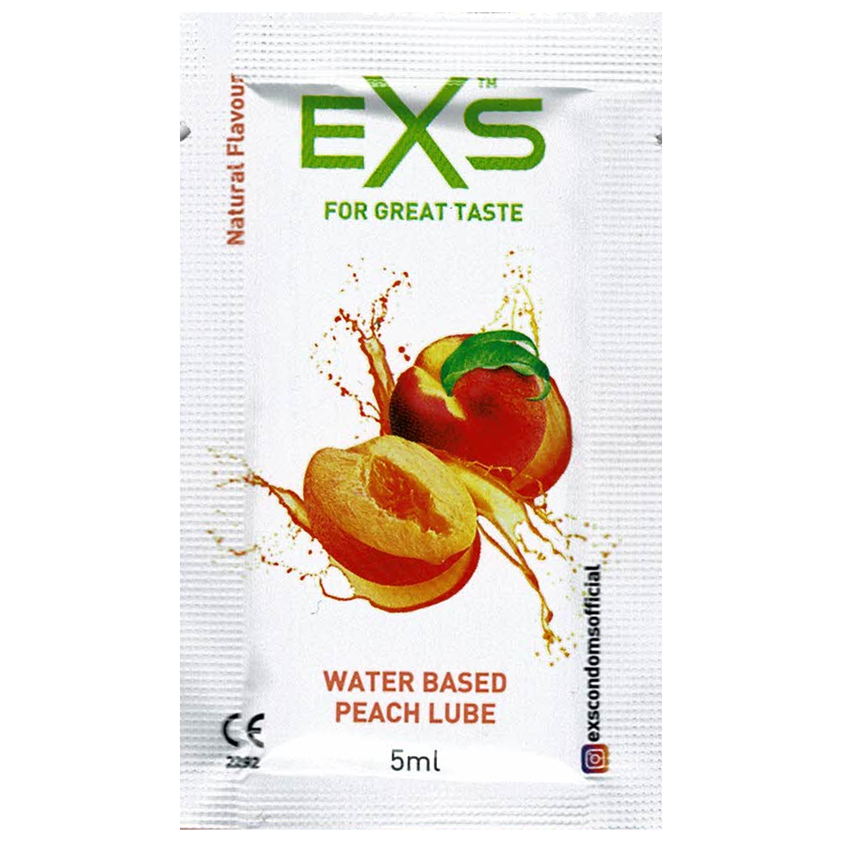 EXS Natural Flavoured Lube: Peach, 5ml foil