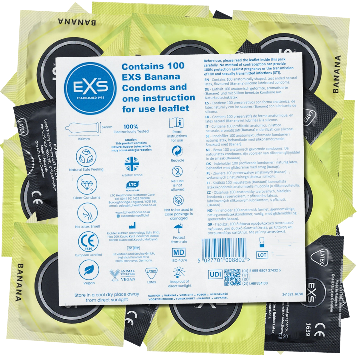 EXS Bulk-Pack: Banana, 100 leckere Kondome