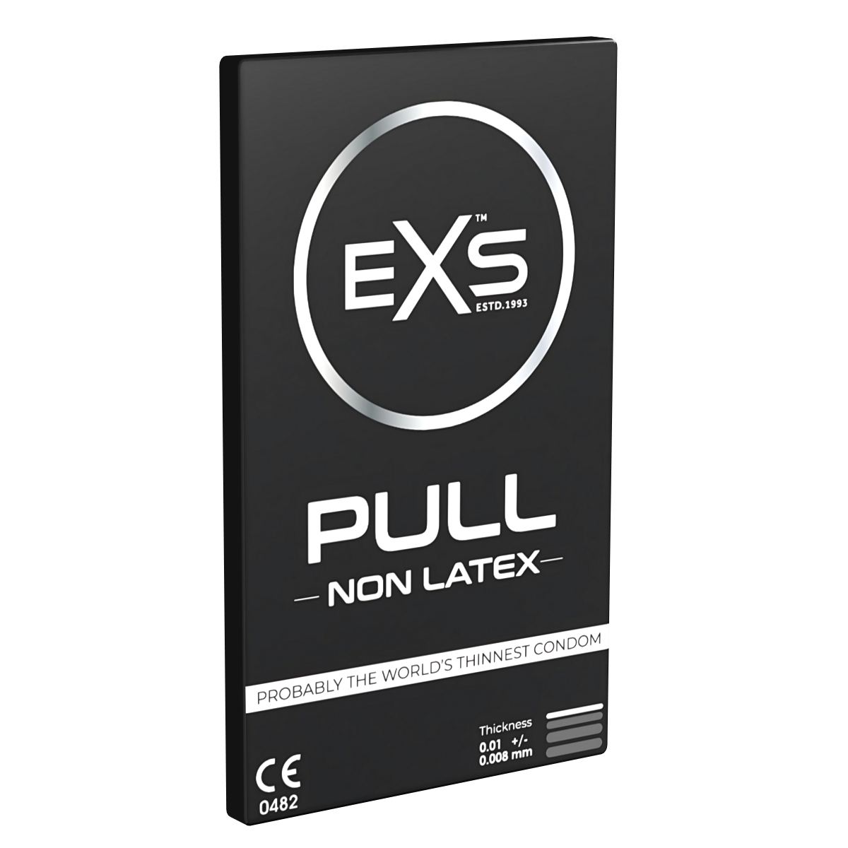 EXS «Pull» Non Latex, condom card with 3 latex free and absolutely odourless condoms