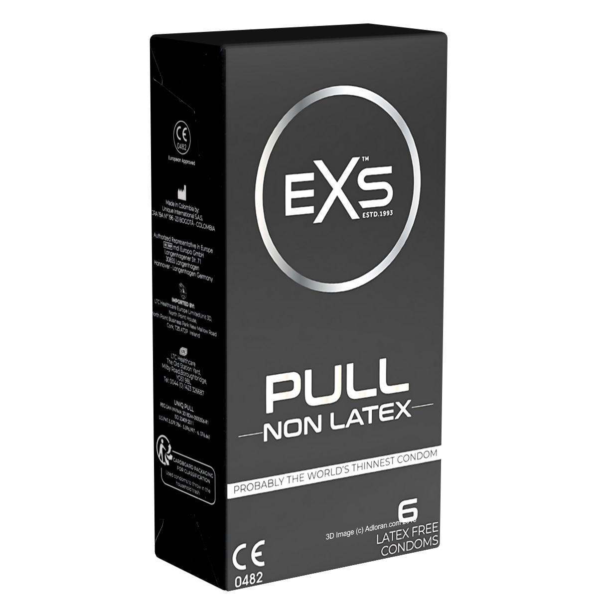 EXS «Pull» Non Latex, 6 latex free and absolutely odourless condoms