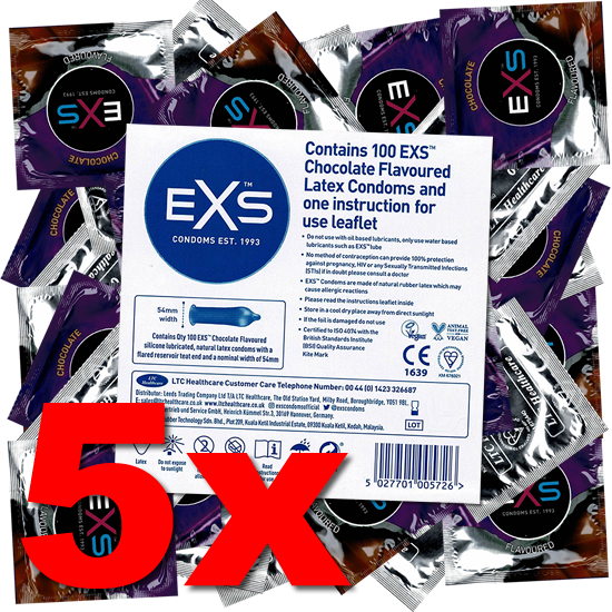 EXS Mega-Pack: Chocolate, 5x100 condoms