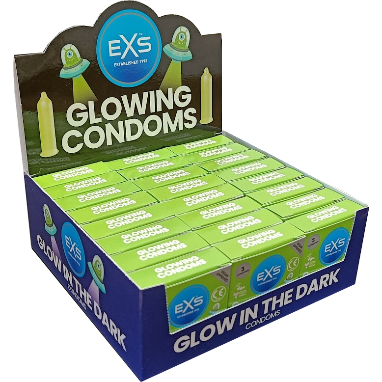 EXS Retail-Unit: Glowing Condoms, 24x3 condoms