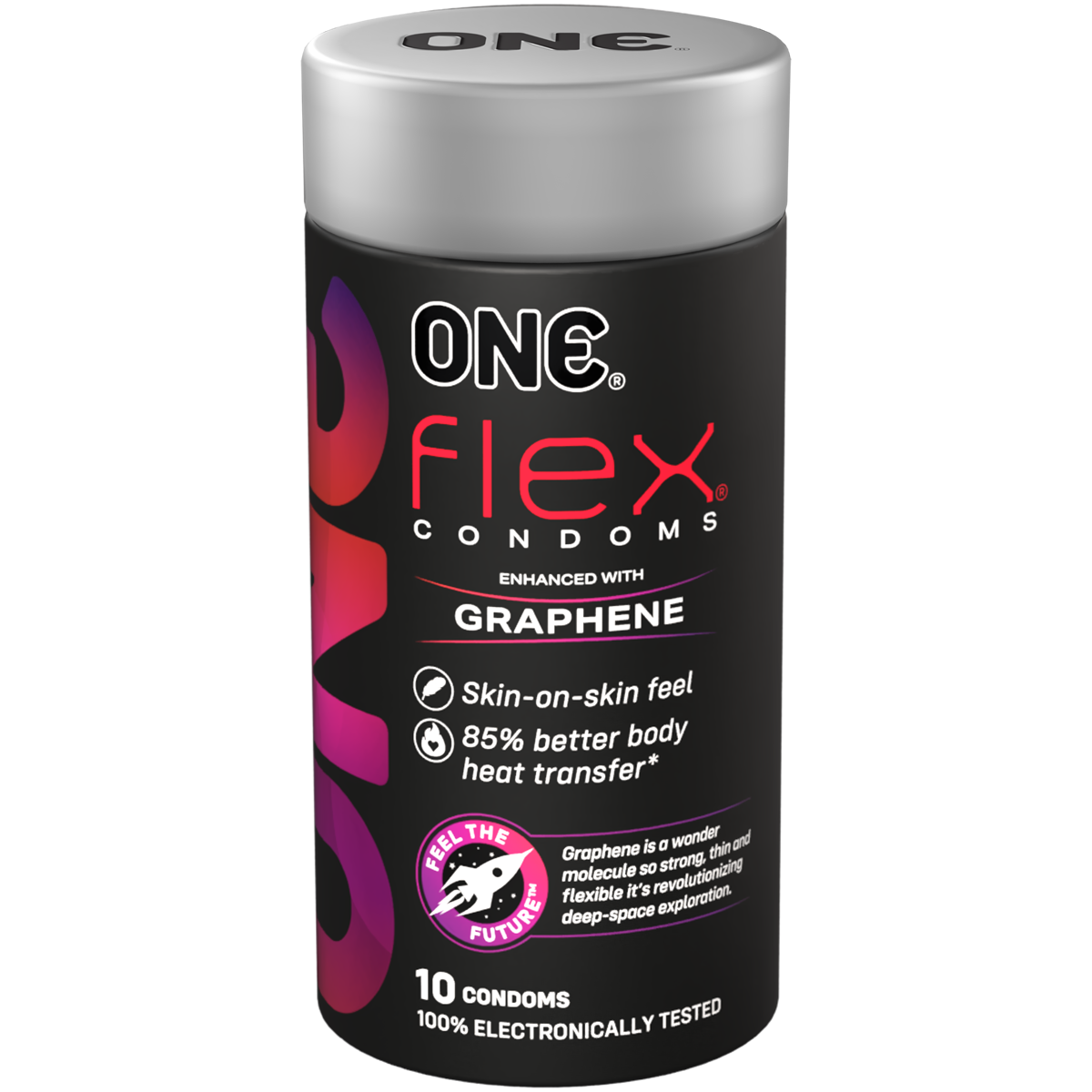 ONE «Flex» The first condom with graphene technology for maximum sensitivity and comfort, 10 pieces