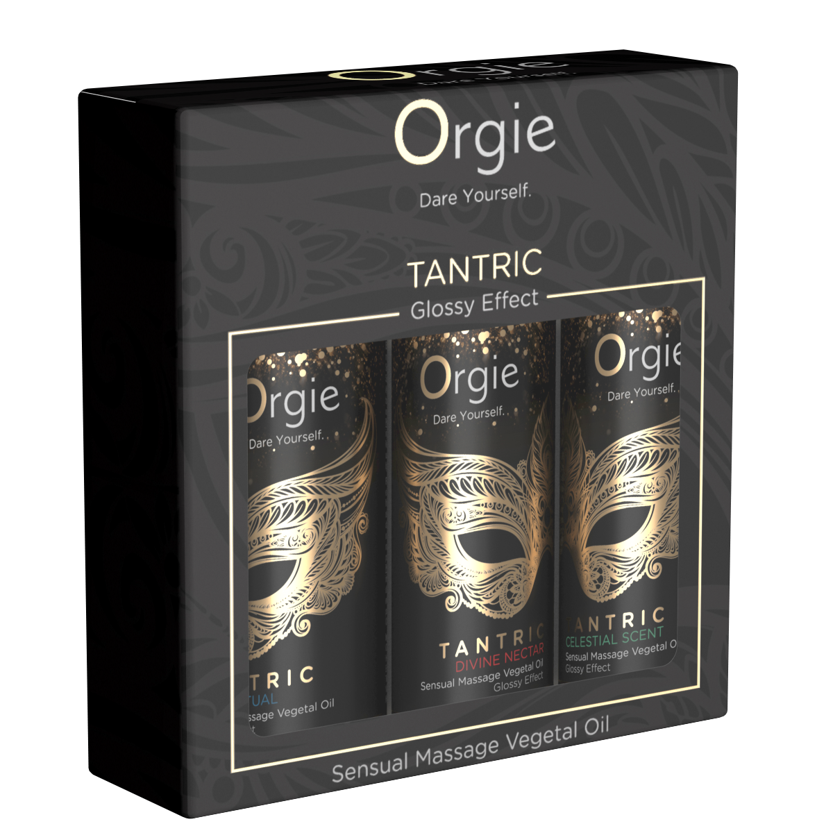 Orgie «Tantric Divine Collection» Mini Size, 3x30ml Massageöl in drei verschiedenen Sorten