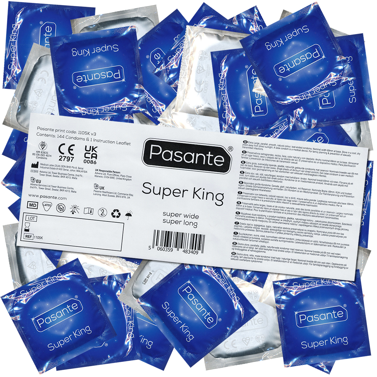 Pasante Bulk-Pack: Super King 69mm, 144 Kondome