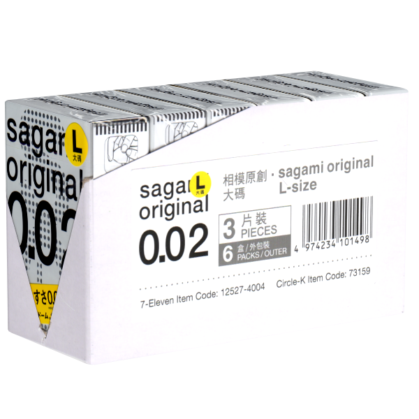 Sagami Retail-Unit: Original L-Size, 6x3 condoms