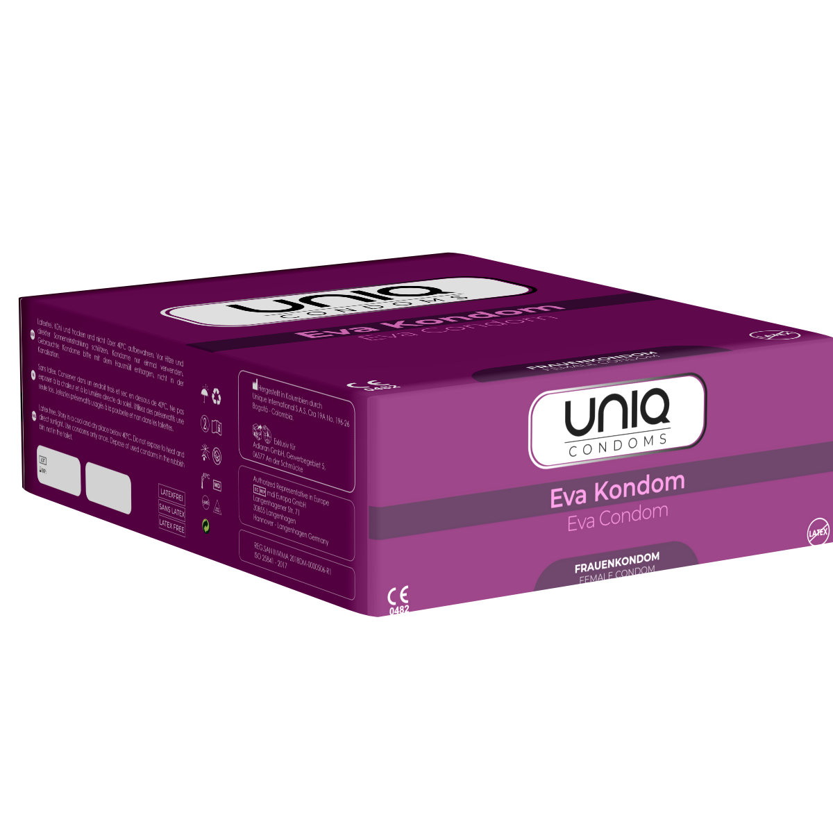 UNIQ Bulk-Pack: Eva Condom, 50 latexfreie Frauenkondome (DE/EN/FR)