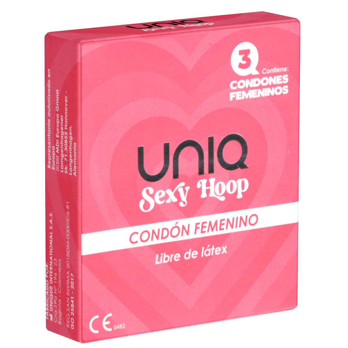 UNIQ Single: Sexy Hoop, 3 latexfreie Frauenkondome - Spanisch