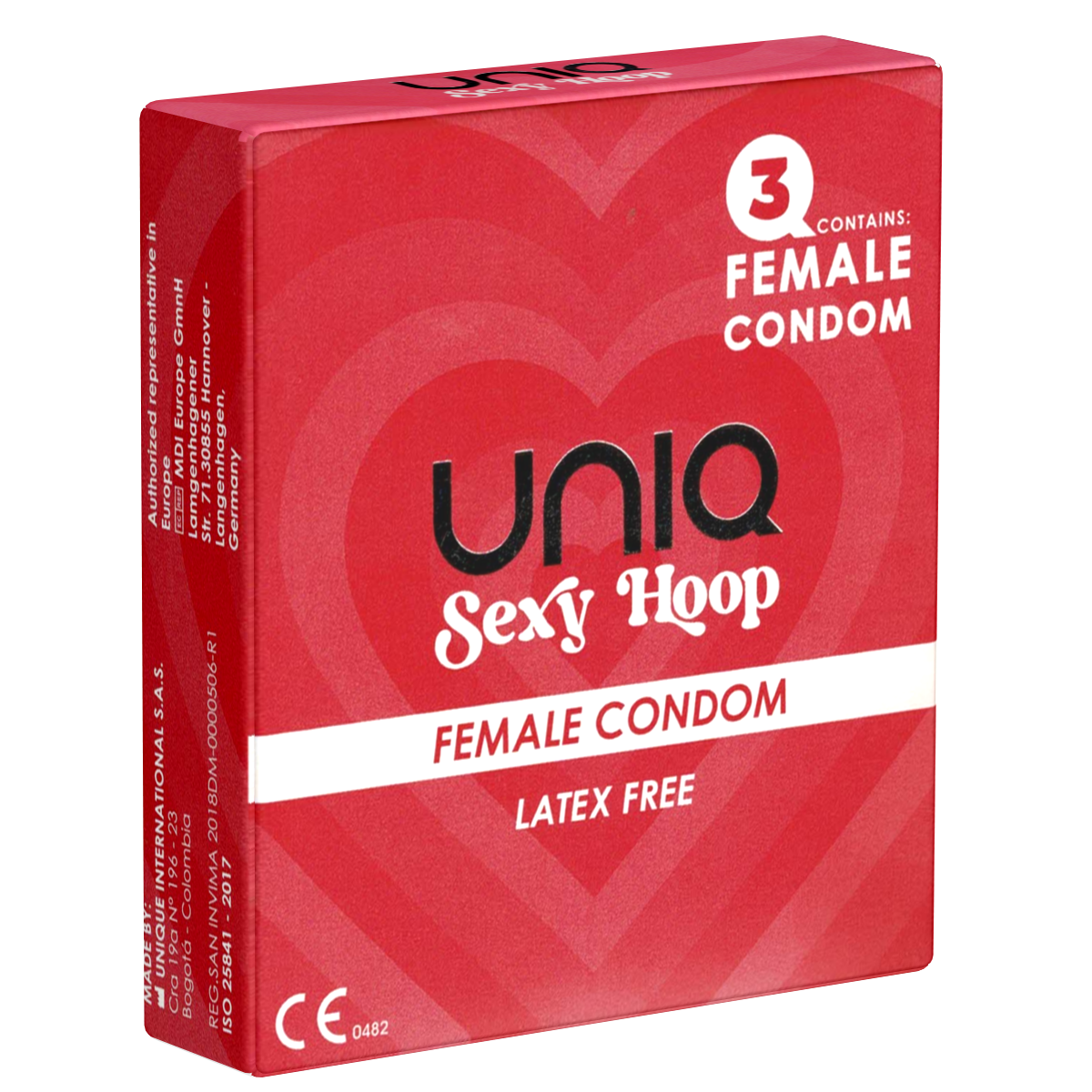 UNIQ Single: Sexy Hoop, 3 latex free female condoms - English