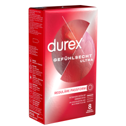 Durex «Gefühlsecht Ultra» 8 hauchzarte Markenkondome mit 20% dünnerer Spitze