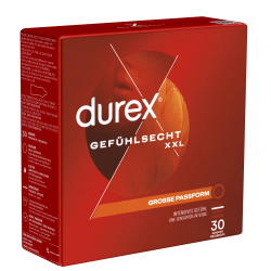 Durex «Gefühlsecht XXL» 30 extra große dünne Kondome, Easy-On™-Passform