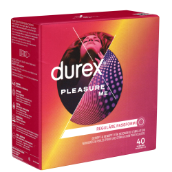 Durex «Pleasure Me» Kondome, gerippt und genoppt, 40 Stück, Easy-On™
