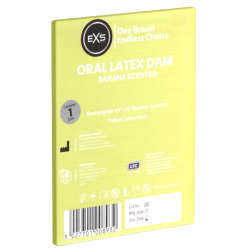 EXS «Banana Scented Oral Latex Dam», 1 Lecktuch aus Latex mit Bananen-Aroma