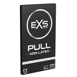 EXS «Pull» Non Latex, Kondomkarte mit 3 latexfreien, absolut geruchlosen Kondomen