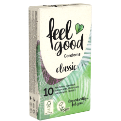 feelgood «classic» 10 klassische transparente, vegane Kondome