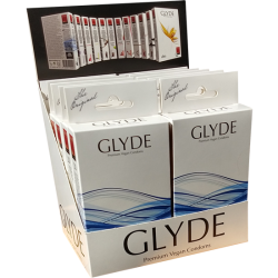 Glyde Ultra «Blueberry» 10x10 blaue Kondome mit Blaubeer-Aroma, zertifiziert mit der Vegan-Blume, Vorteilspackung