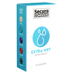 Secura «Extra Wet» 12 extra feuchte Kondome für lang anhaltenden Spaß