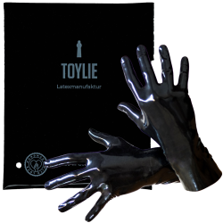 Toylie Latex Handschuhe «S» schwarz, nahtlos, mit anatomischer Passform