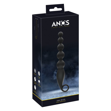 ANOS «Anal Beads mit Vibration» Schwarz, Analkette mit Vibration für anales Hochvergnügen