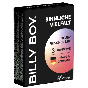 Billy Boy «Sinnliche Vielfalt» 3 Kondome im Mix, transparente und farbige