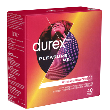 Durex «Pleasure Me» Kondome, gerippt und genoppt, 40 Stück, Easy-On™