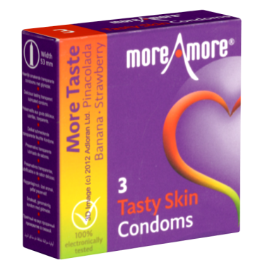 More Amore «Tasty Skin» Kondome, Pina Colada, Banane, Erdbeere