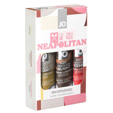 System JO «TRI ME Neapolitan» 3er Gleitgel Geschenk-Set, mit dem Geschmack einer beliebten Eismischung, 3x30ml