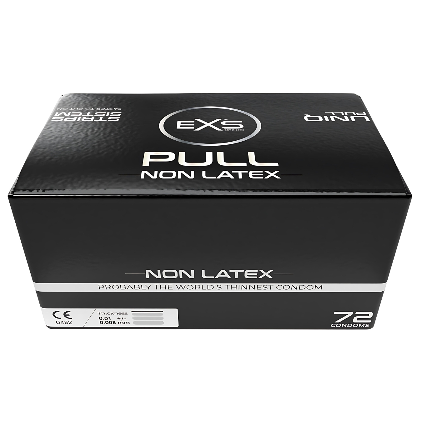 EXS «Pull» Non Latex, 72 latex free and absolutely odourless condoms