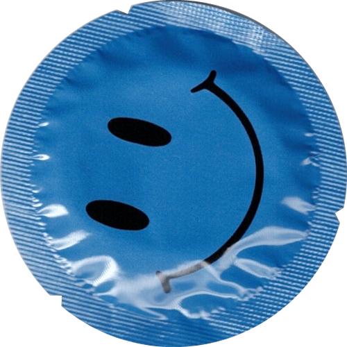 EXS «Smiley Face» 100 happy condoms in circular foils, bulk pack