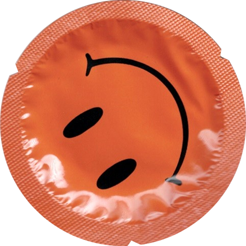 EXS «Smiley Face» 100 happy condoms in circular foils, bulk pack