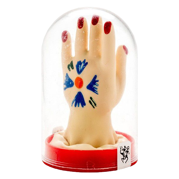 Novelty condom with figure «Hand» 1 piece, hand painted