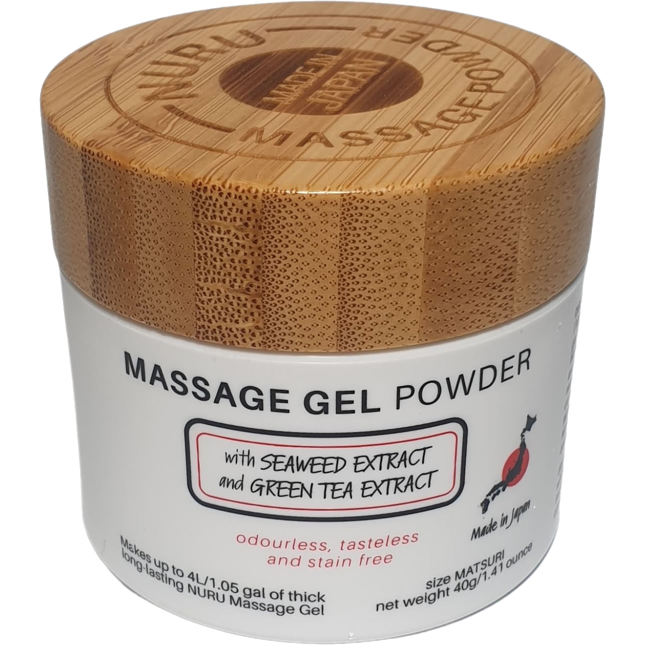 EROTICGEL «Nuru Massage Gel Powder - MATSURI Edition» with Seaweed Extract and Green Tea Extract, japanisches Massagegel-Pulver mit Grünem Tee und Algen-Extrakt, 40g