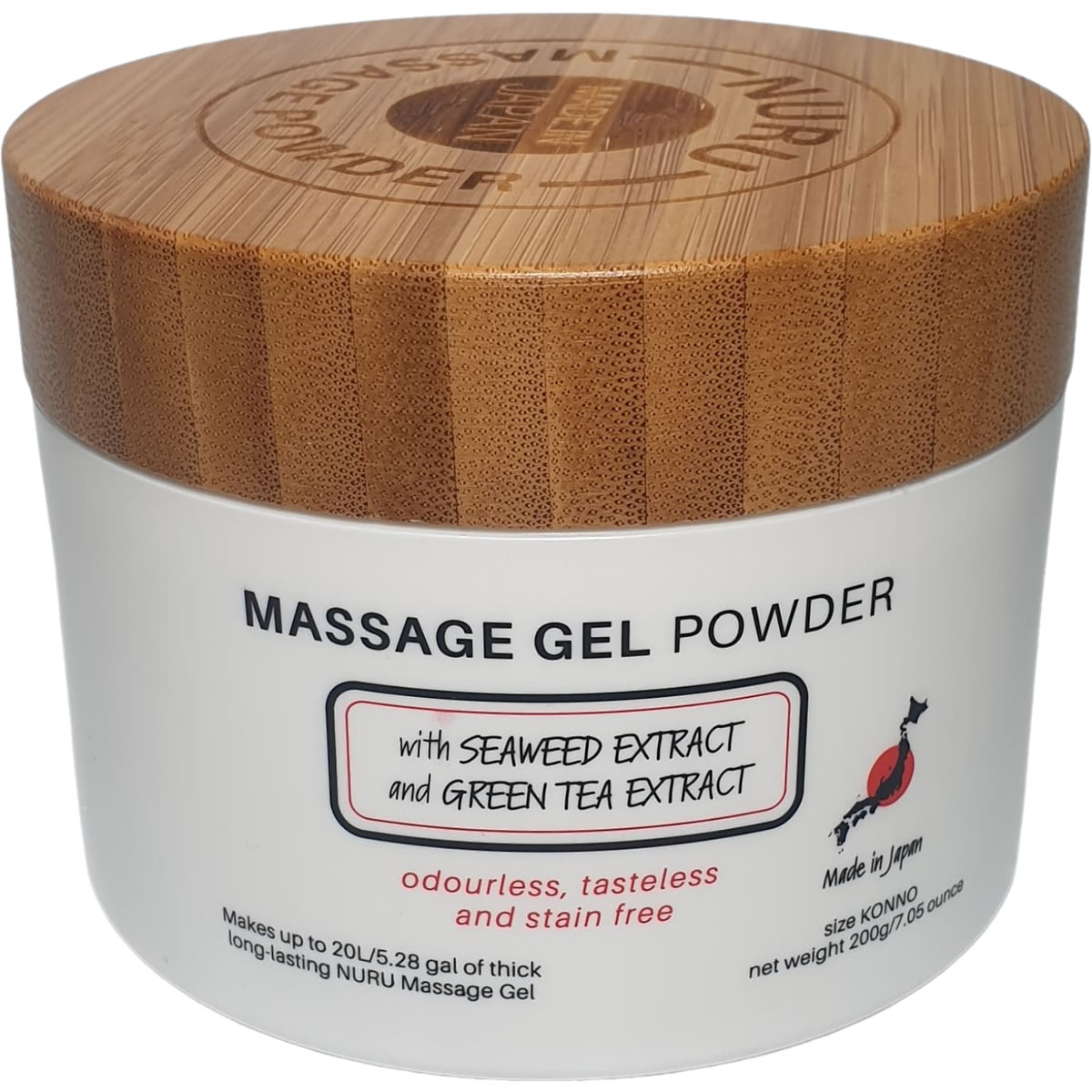 EROTICGEL «Nuru Massage Gel Powder - KONNO Edition» with Seaweed Extract and Green Tea Extract, japanisches Massagegel-Pulver mit Grünem Tee und Algen-Extrakt, 200g