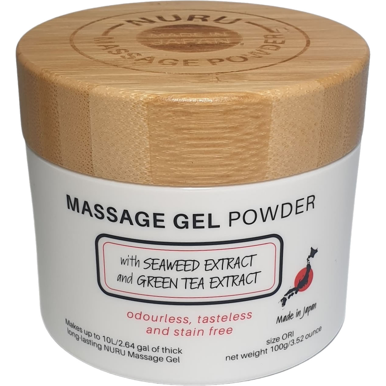 EROTICGEL «Nuru Massage Gel Powder - ORI Edition» with Seaweed Extract and Green Tea Extract, japanisches Massagegel-Pulver mit Grünem Tee und Algen-Extrakt, 100g