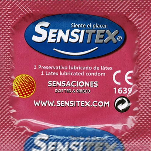 Sensitex «Sensations» 3 stimulierende und vegane Kondome aus Spanien
